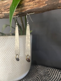 Silver Drop Bead Earrings