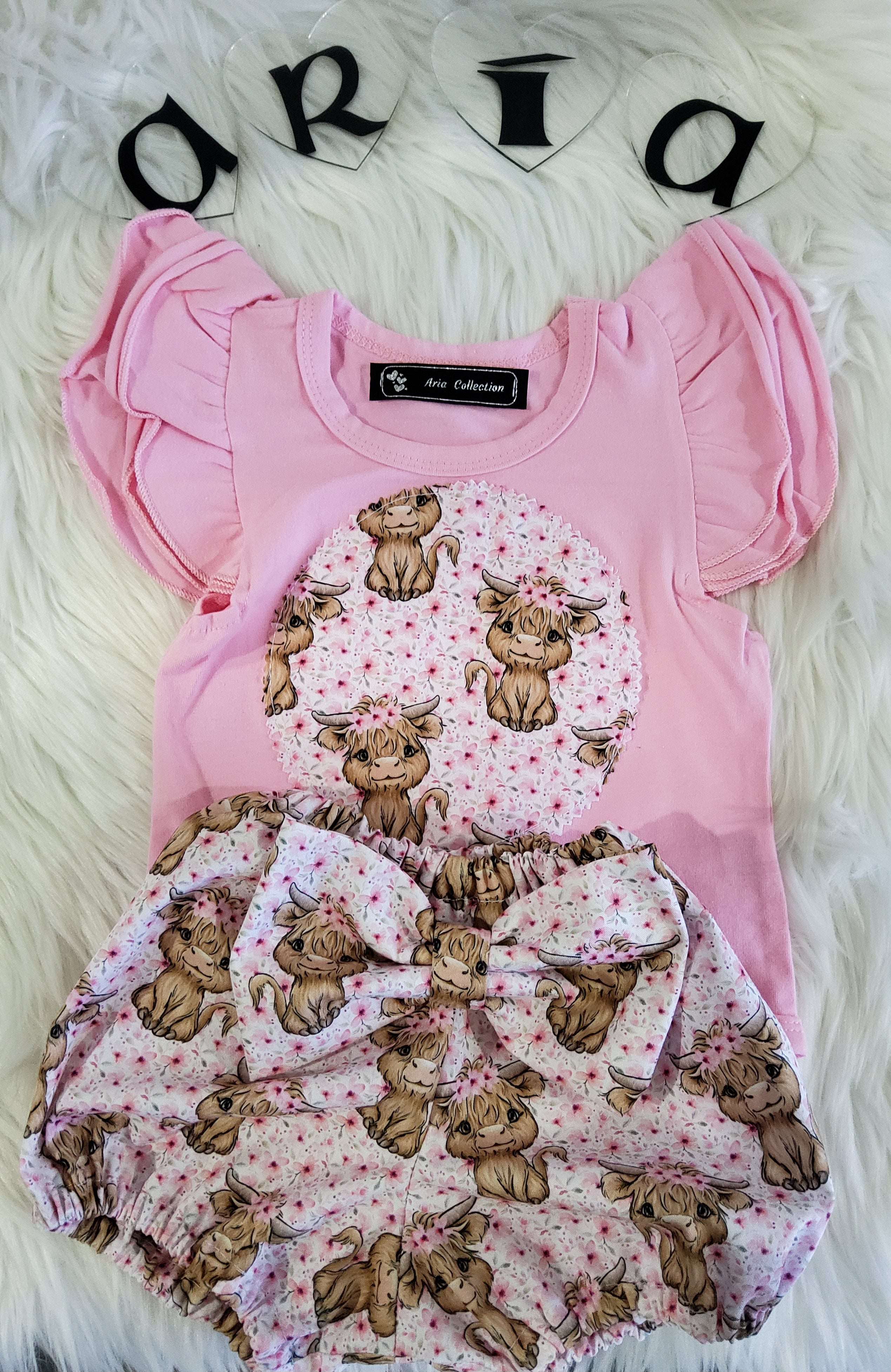 2 Piece Pink Cow Set Size 000