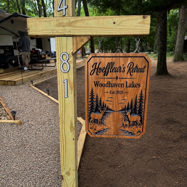 Personalized Wood Cabin Sign for the Lodge, Mountain Retreat or Shack - Weatherproof