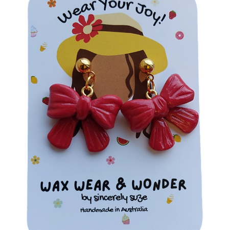 Red Bow Earrings | Statement Earrings