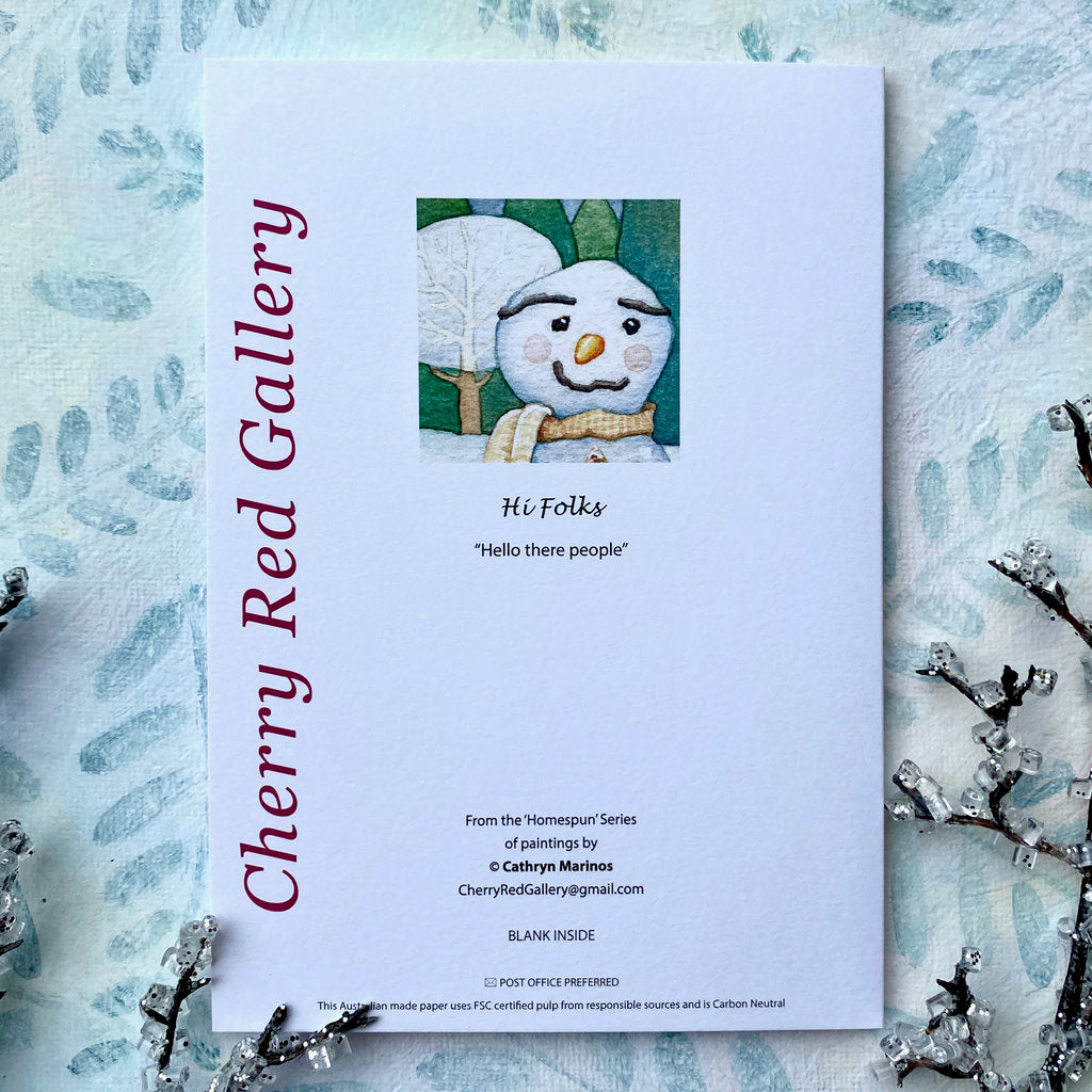Cost Effective Happy Snowman Eco-Paper Christmas Cards (xp-folk)