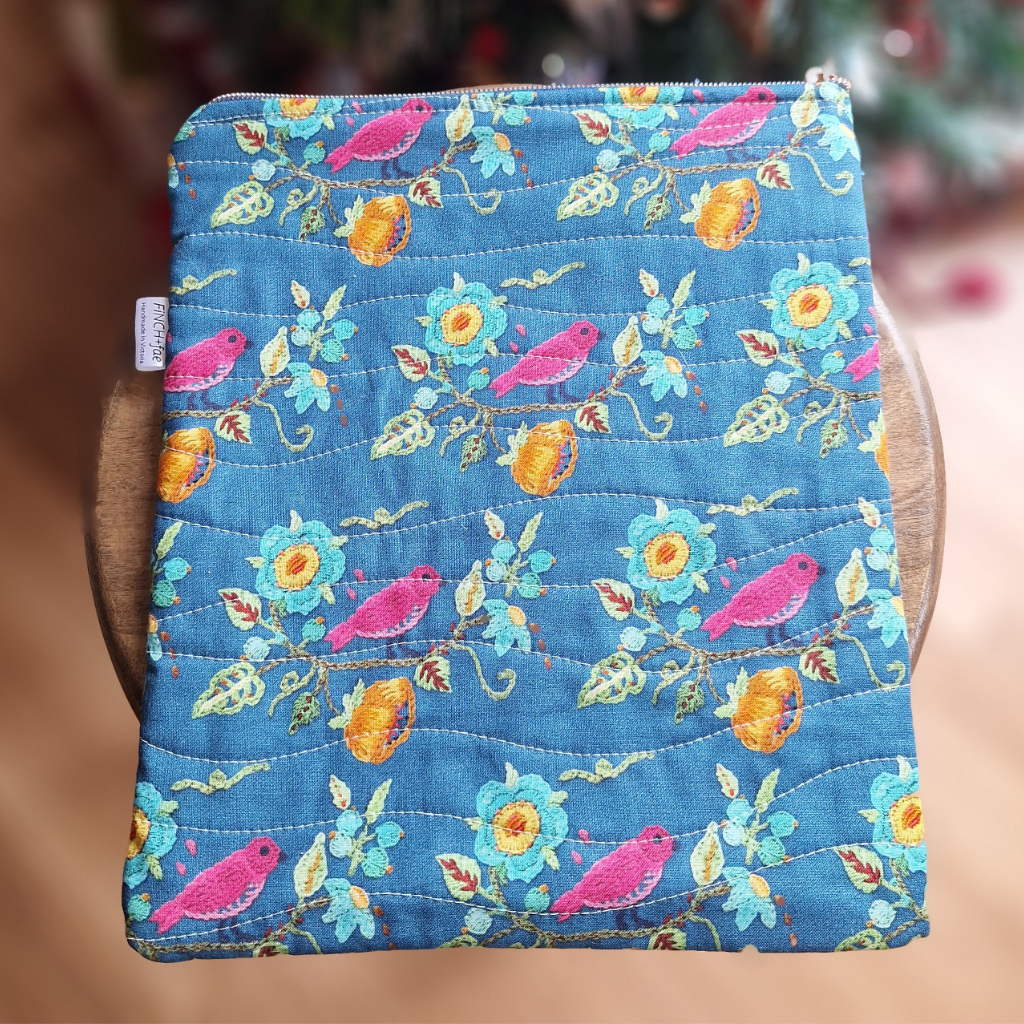 Book or tablet sleeve, handmade with zip or tie closure