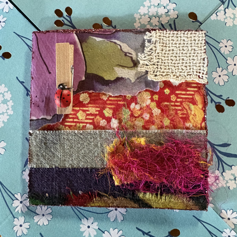 Fridge art magnet in purple tones