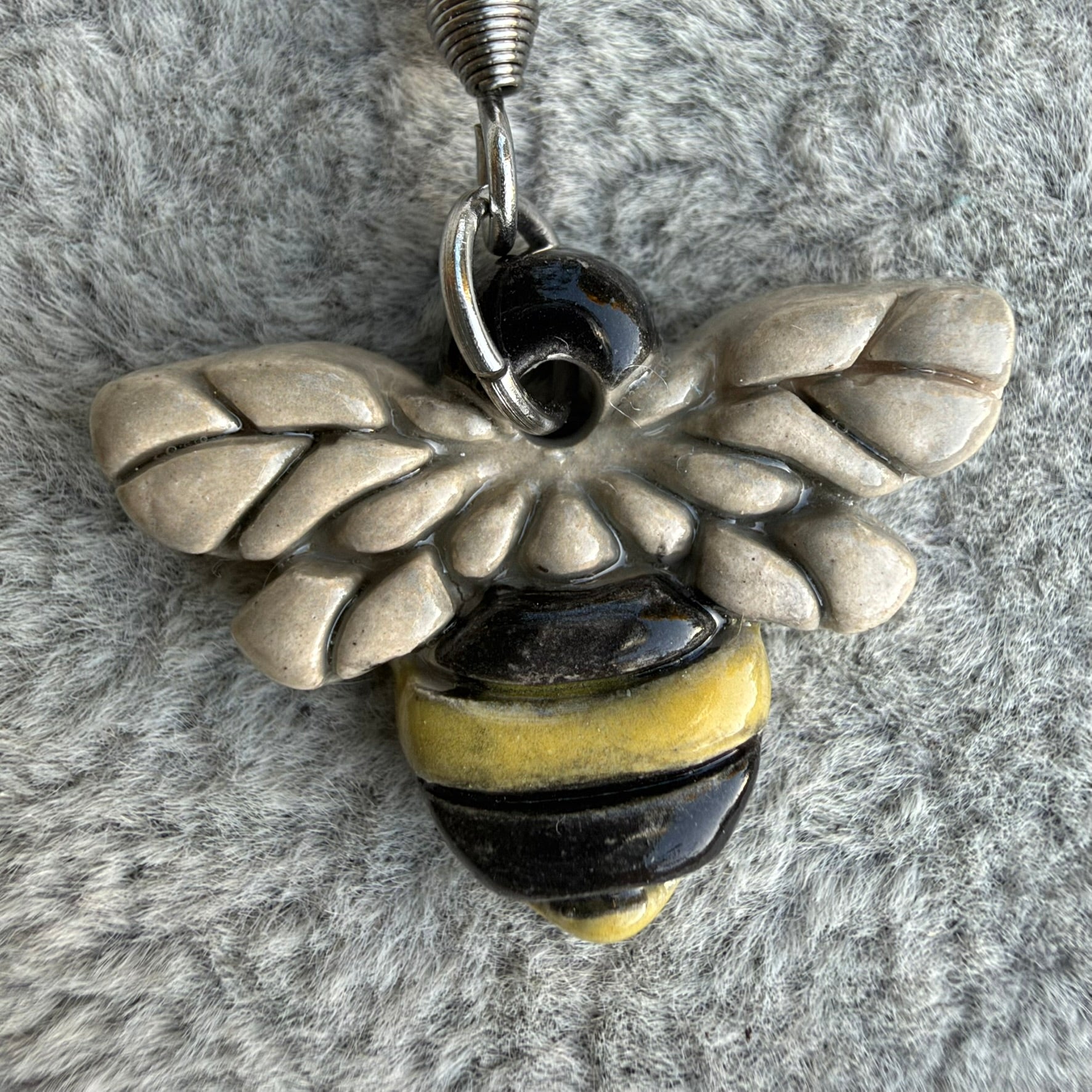 Ceramic Bee Earrings Dangle