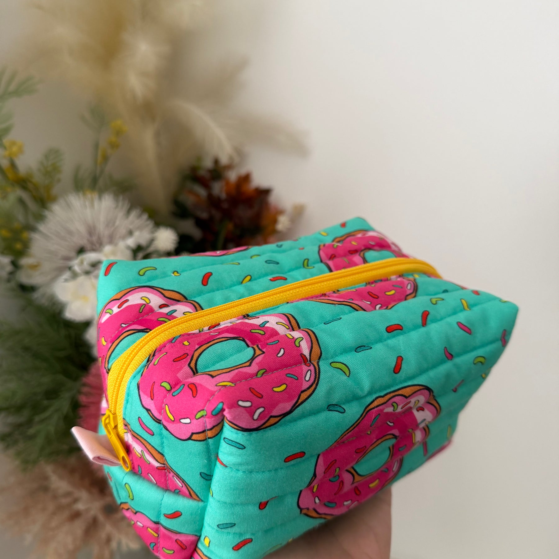 Boxy Zipper Pouch - Strawberry Donut