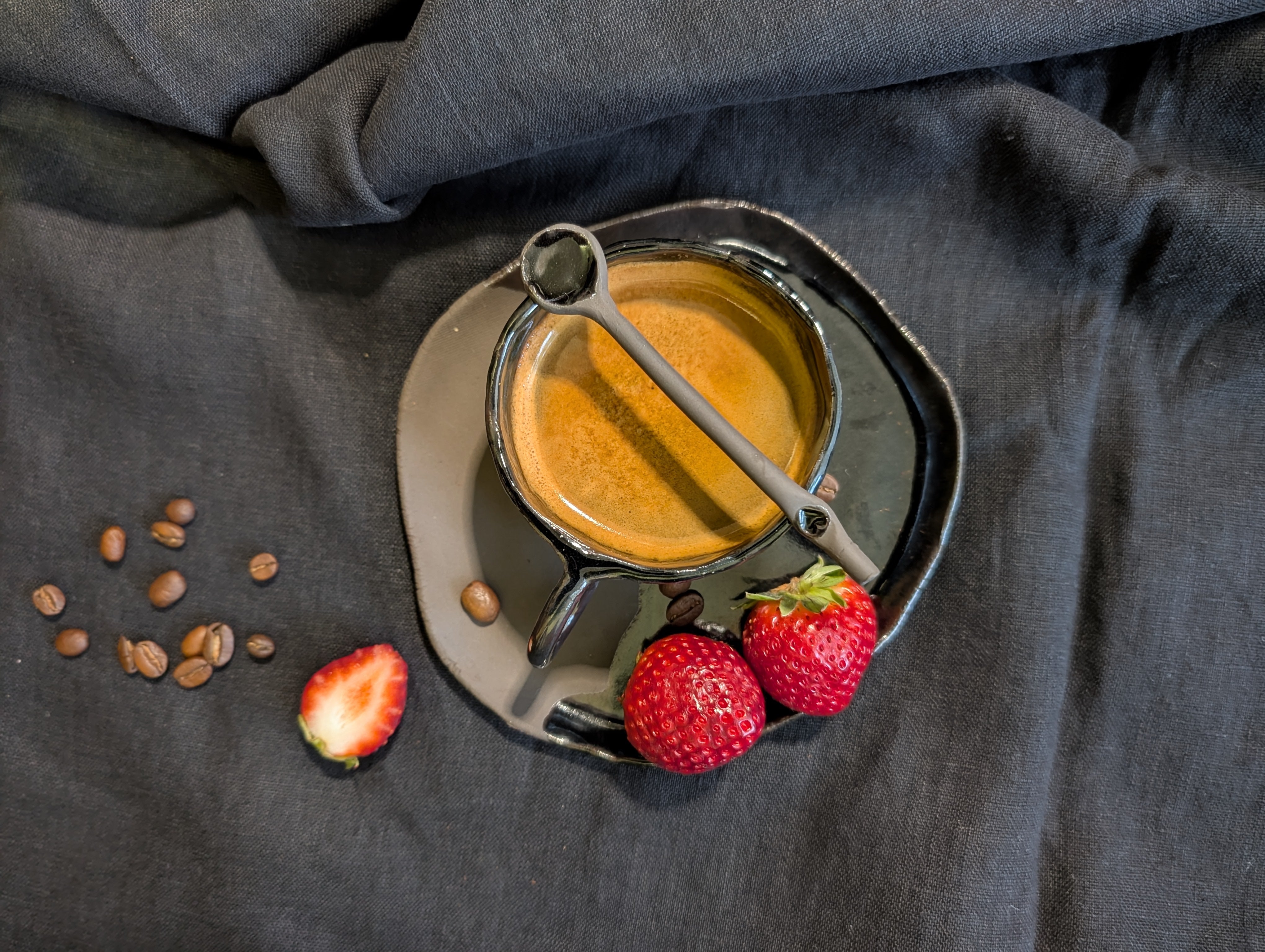 Handmade Black Ceramic Espresso set | dark • earthy • understated