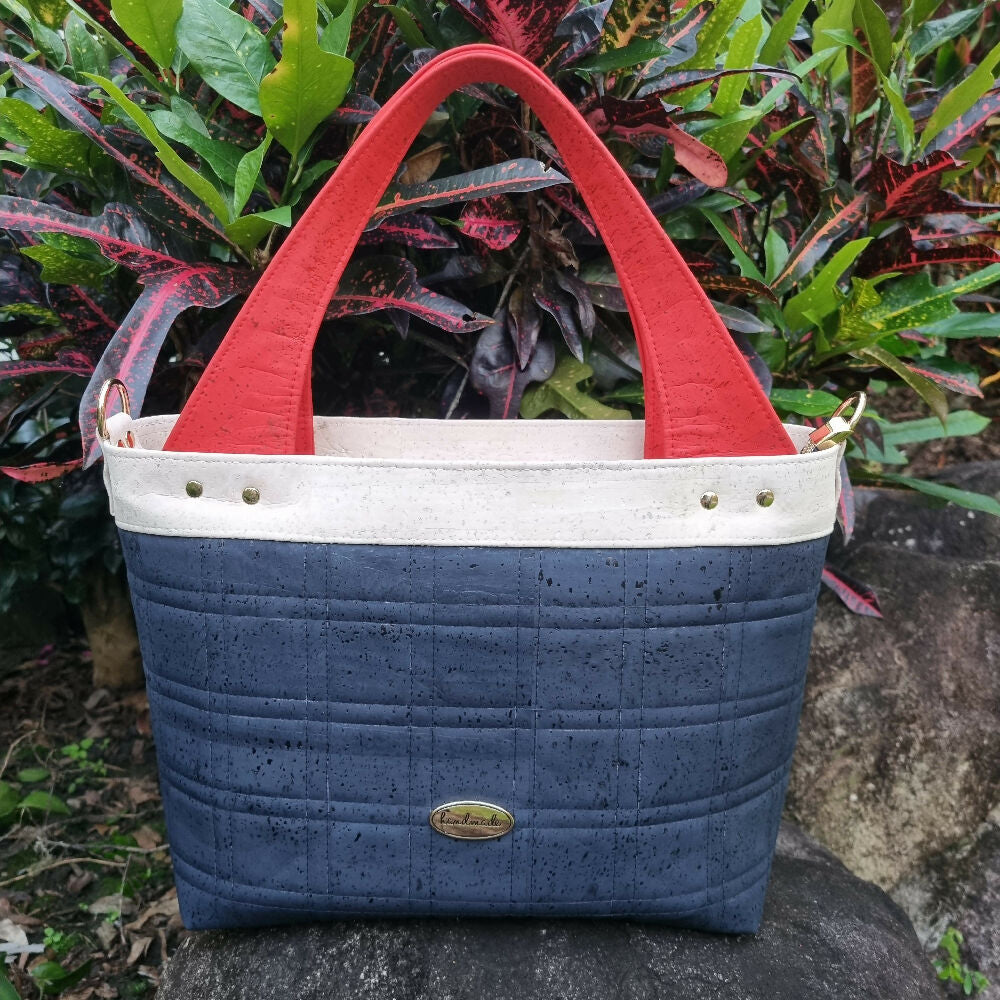 Red, White and Blue Cork Tote