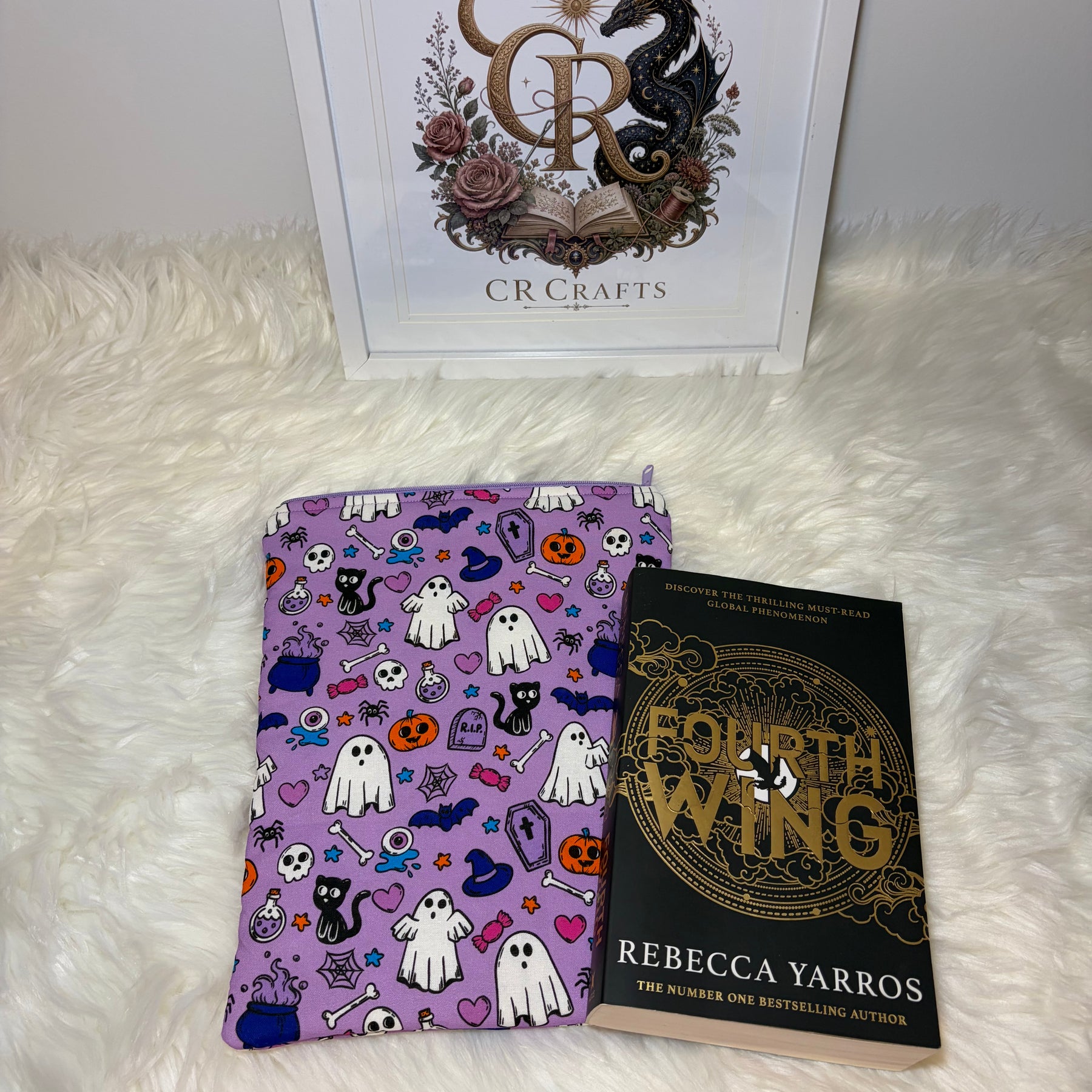 👻 Book Sleeve with Zipper | 👻 Lilac Boo Crew