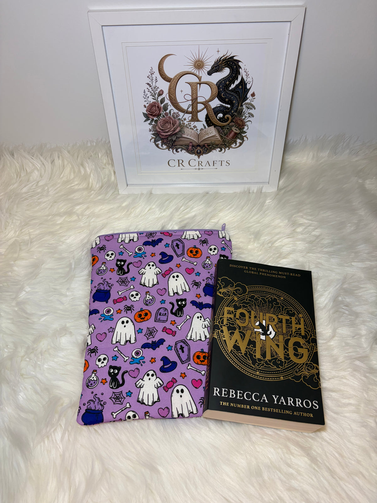 👻 Book Sleeve with Zipper | 👻 Lilac Boo Crew