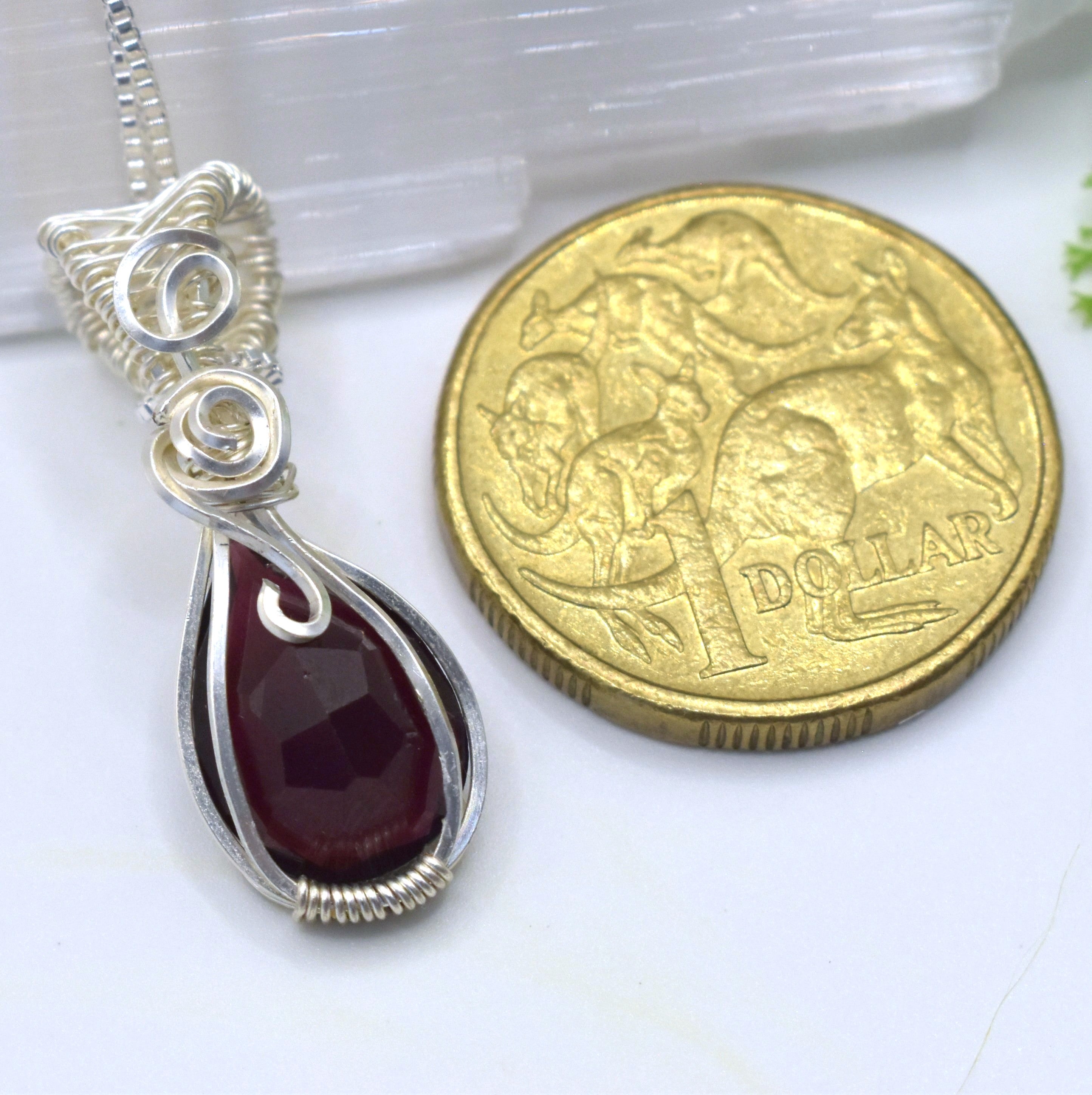 Wire-wrapped Garnet Keepsake Pendant