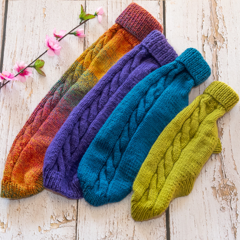 Pet Jumpers - 100% Wool, Hand Knitted Dog or Cat Jumpers - Single Cable Design