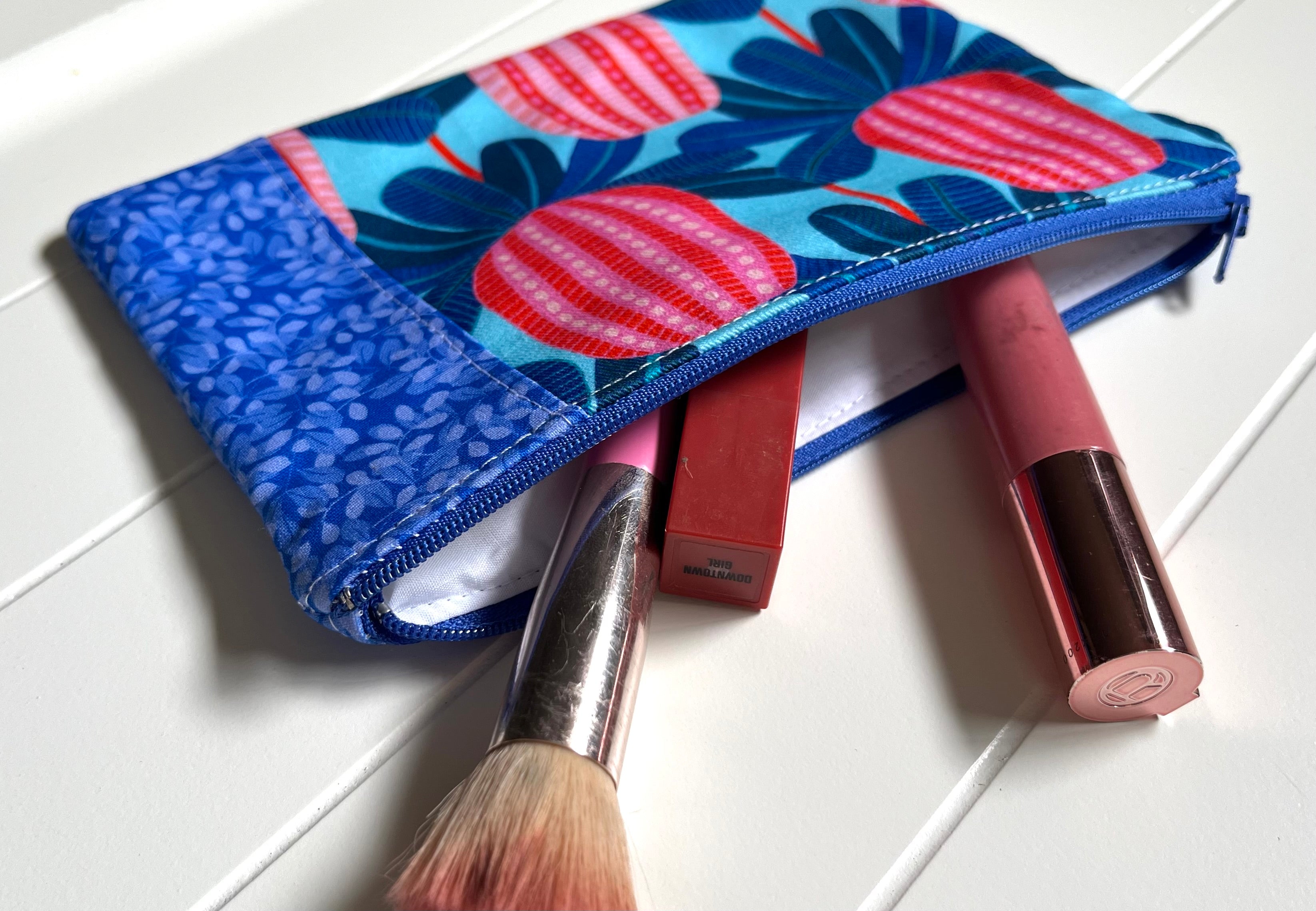 Blue banksia birds purse