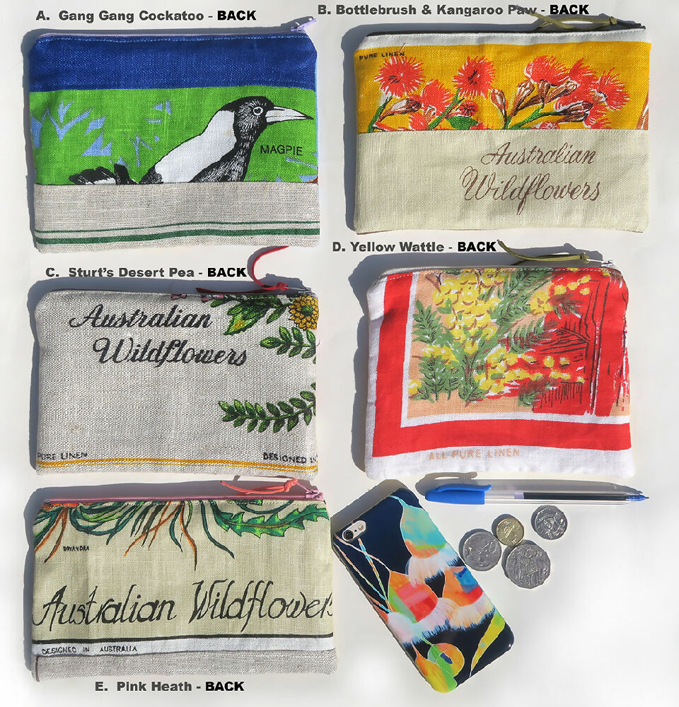 Zip Pouch - Australian Linen - Choose one