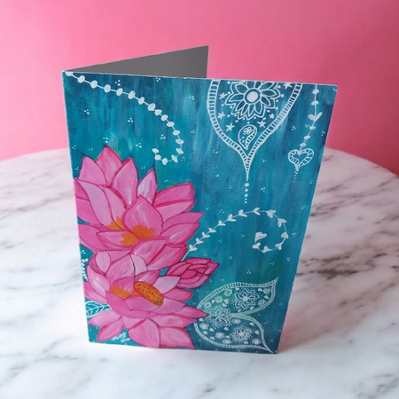 Lotus Flower Blank Greeting Card