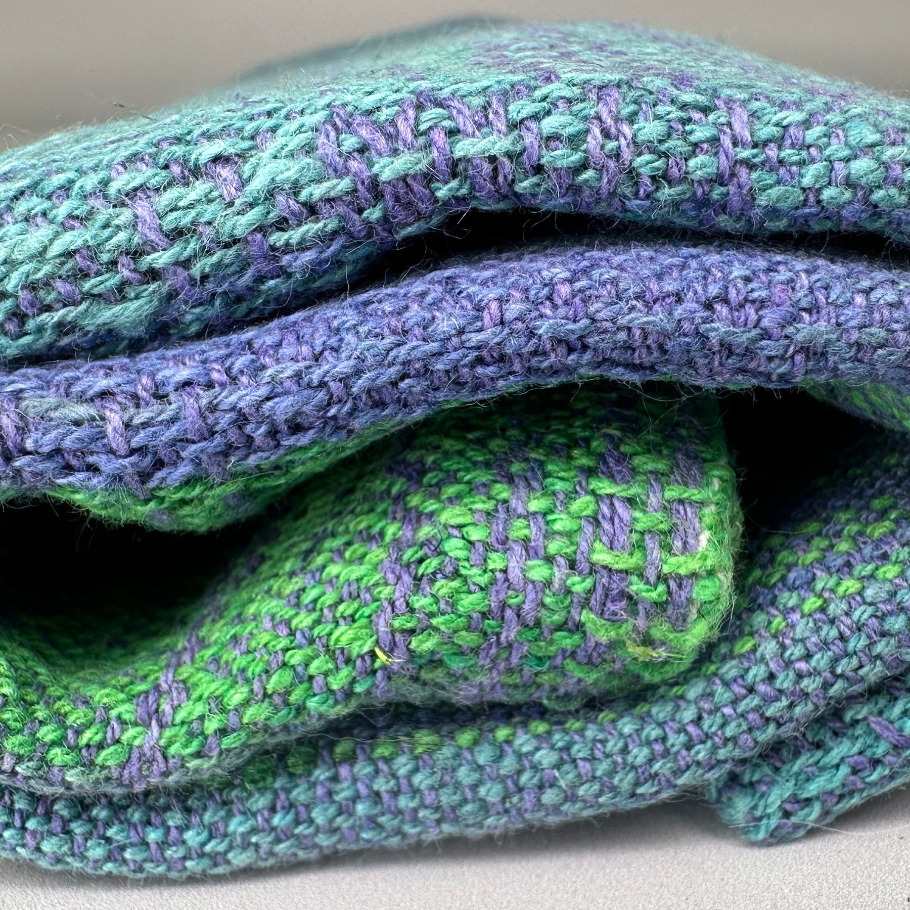 Hand-Dyed and Handwoven Linen/Cotton Tea Towels (Lilac weft)