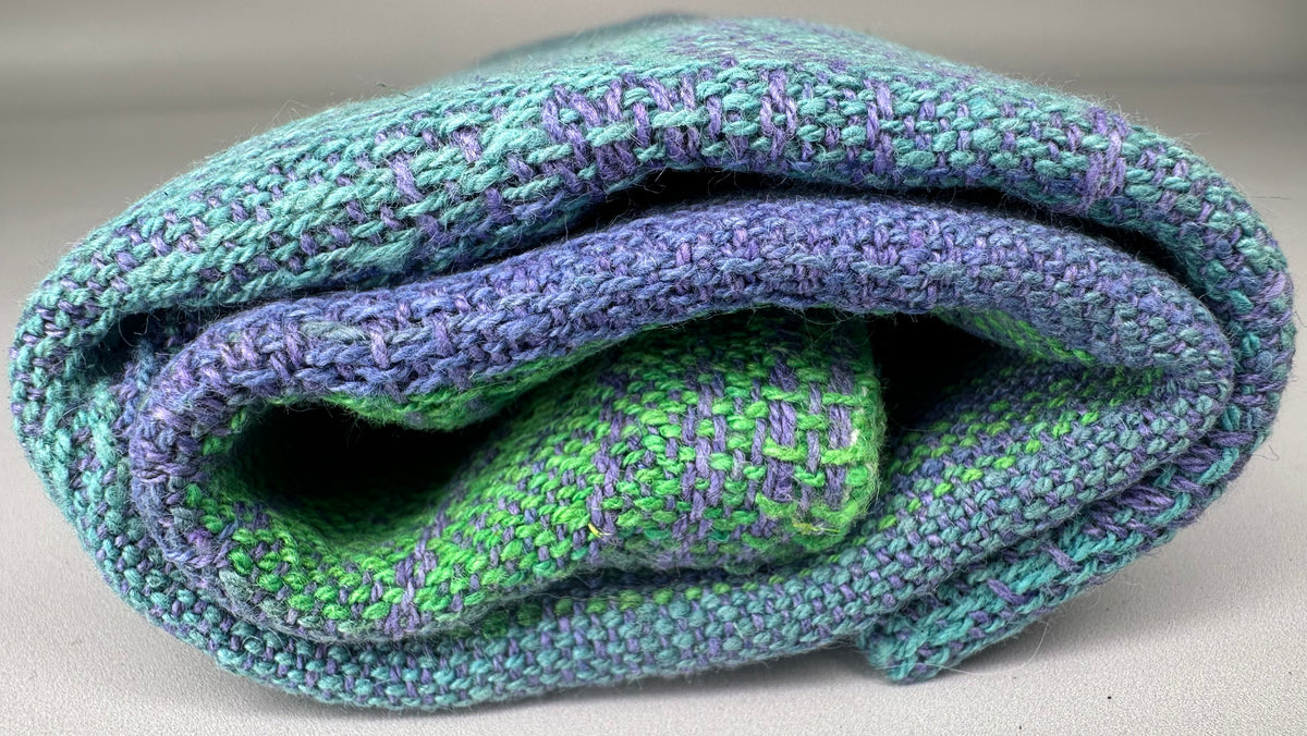 Hand-Dyed and Handwoven Linen/Cotton Tea Towels (Lilac weft)