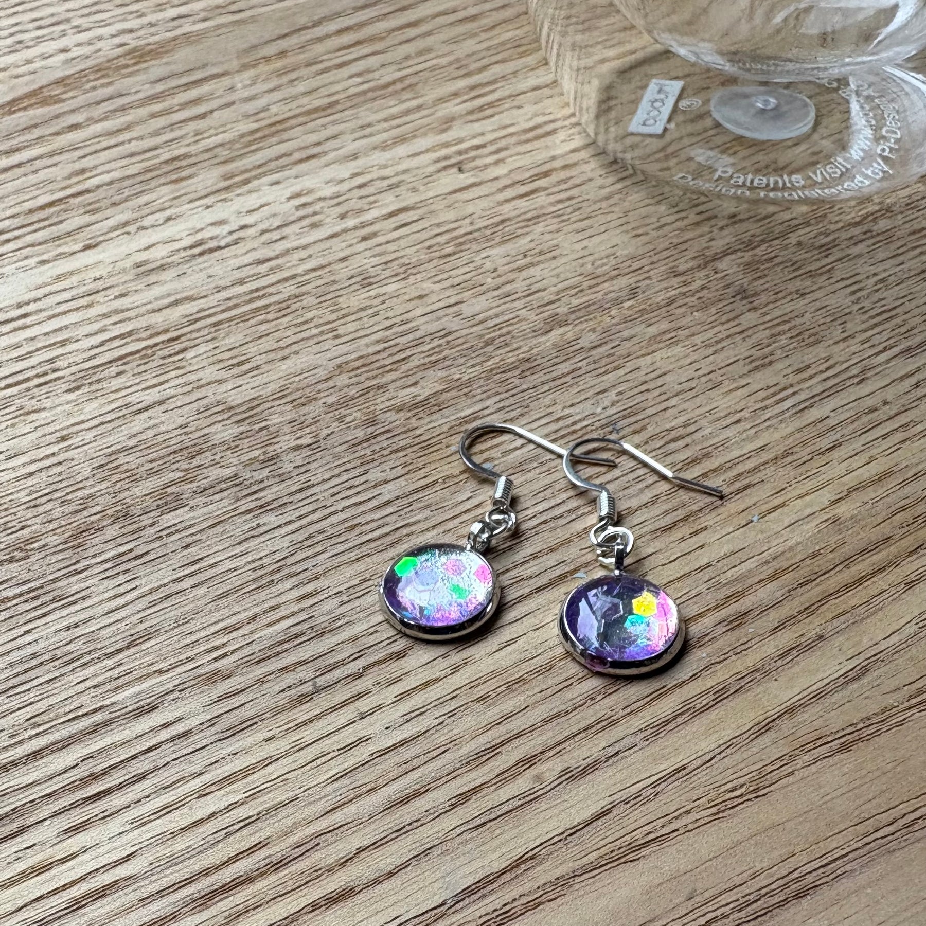 Purple Resin Earrings