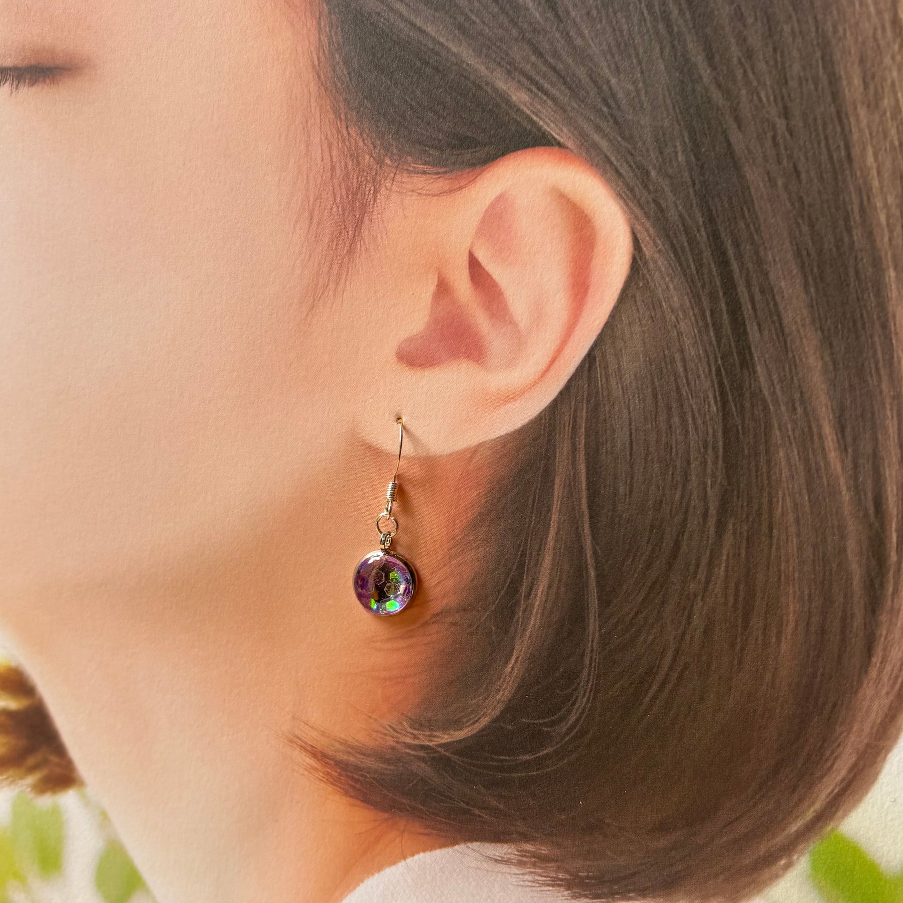 Purple Resin Earrings