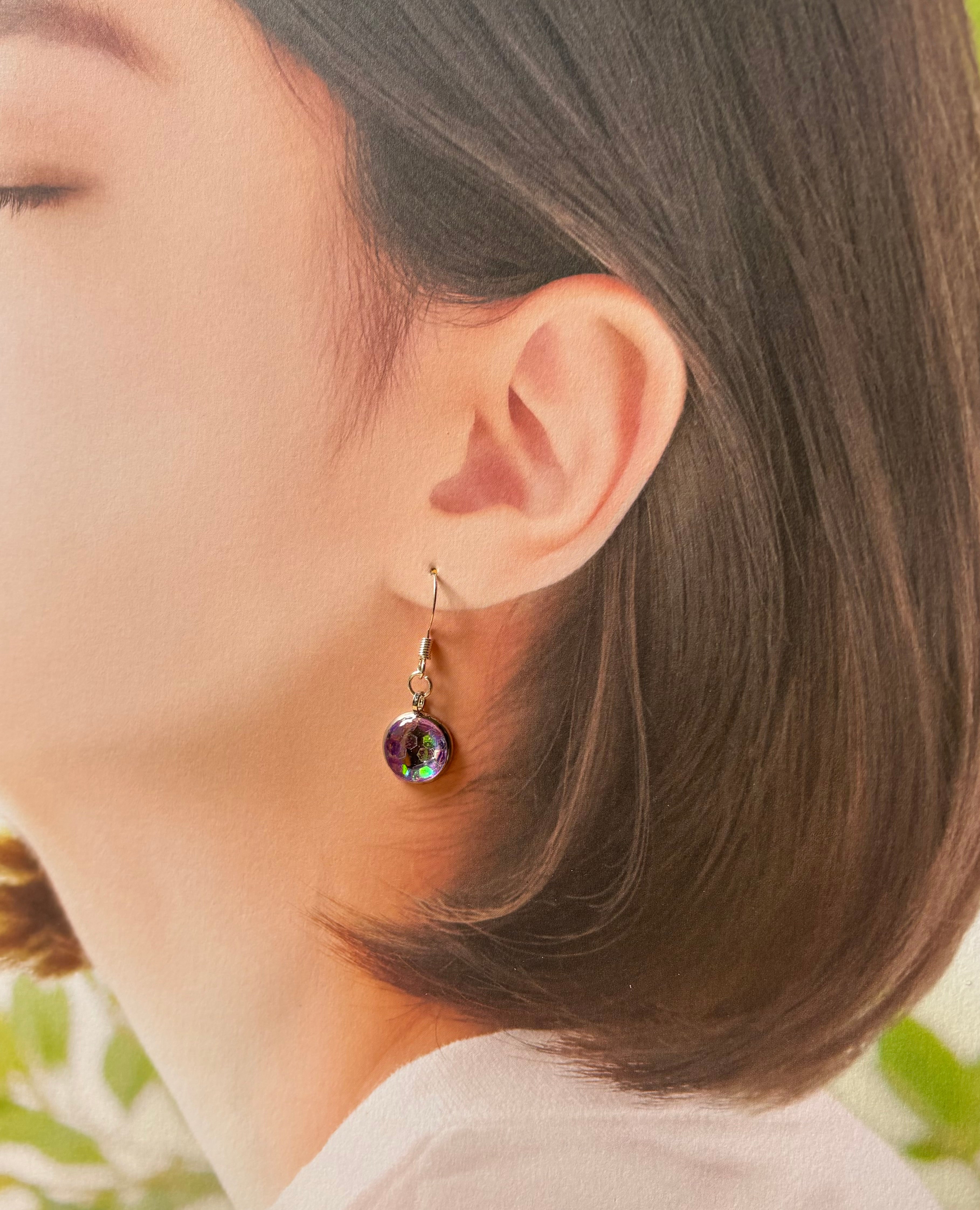 Purple Resin Earrings