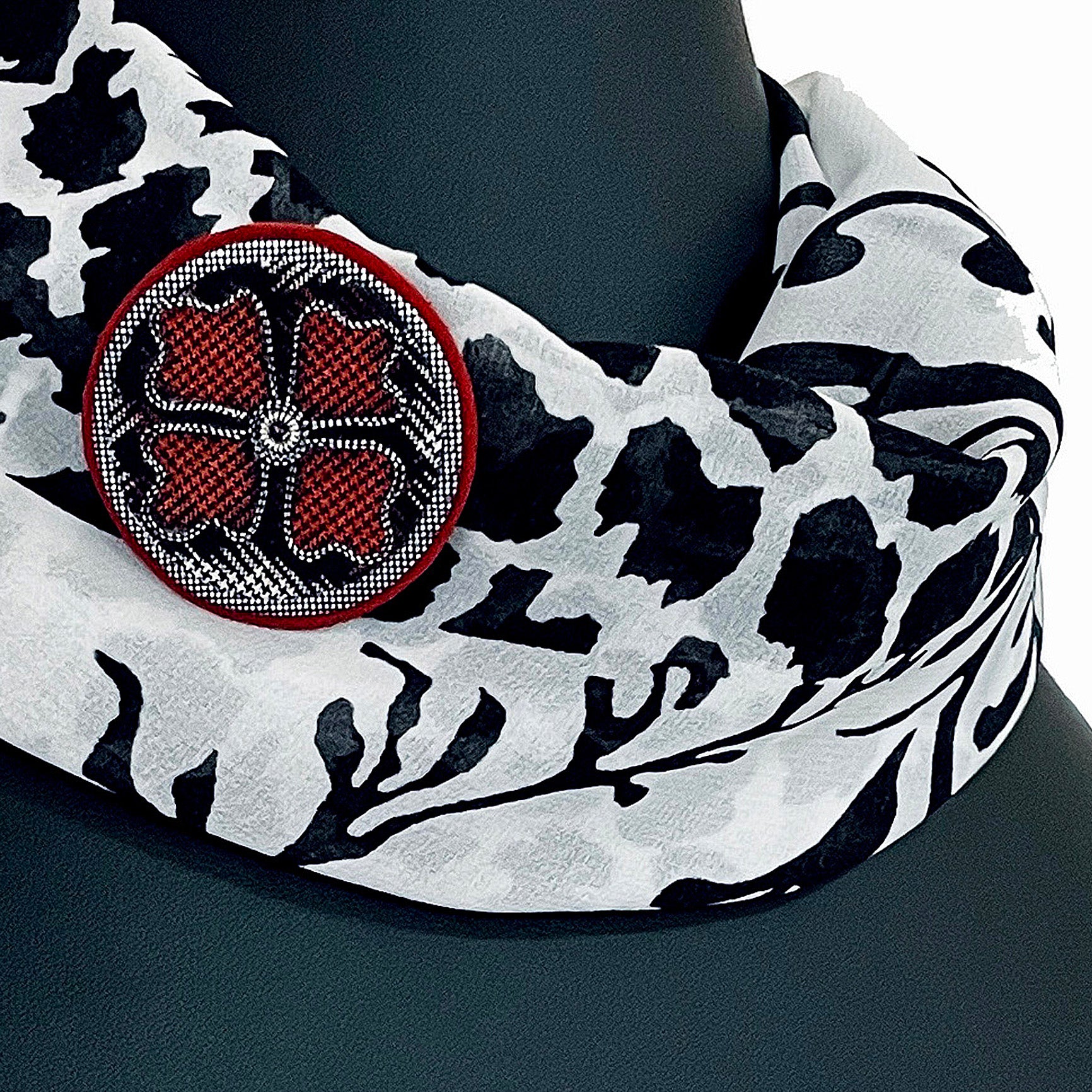 Brooch Floral Japanese Textile - BE-40