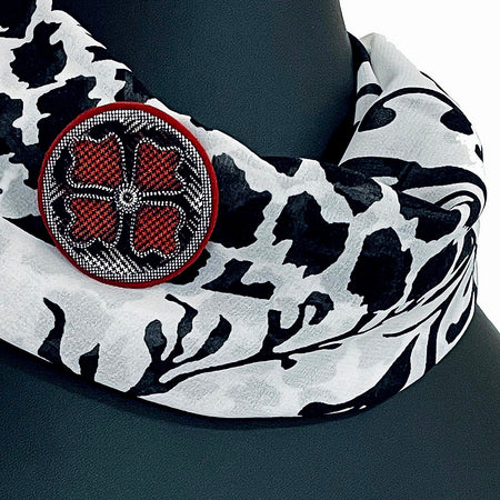 Brooch Floral Japanese Textile - BE-40