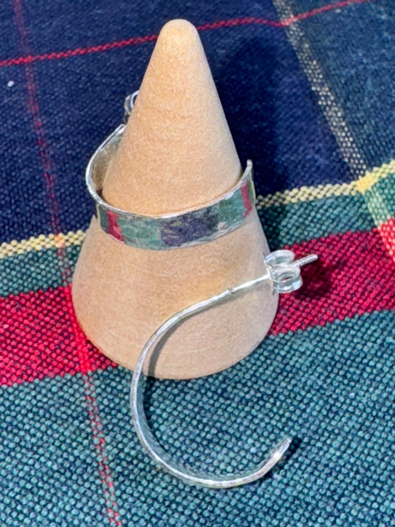 Handcrafted Sterling Silver Faceted Hoop Stud Earrings