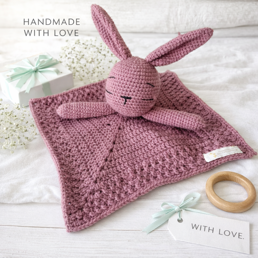 Handmade | Crochet | Bunny | Security Blanket | Comforter | Lovey
