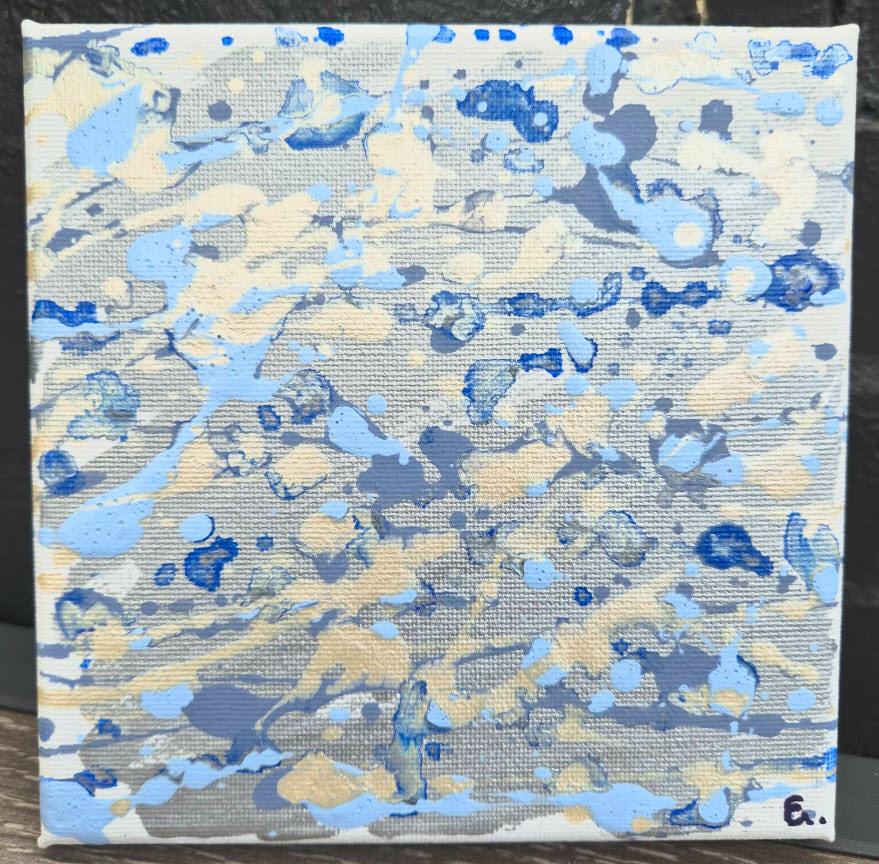 Blue Reverie - Original Abstract Artwork - 15cm x 15cm