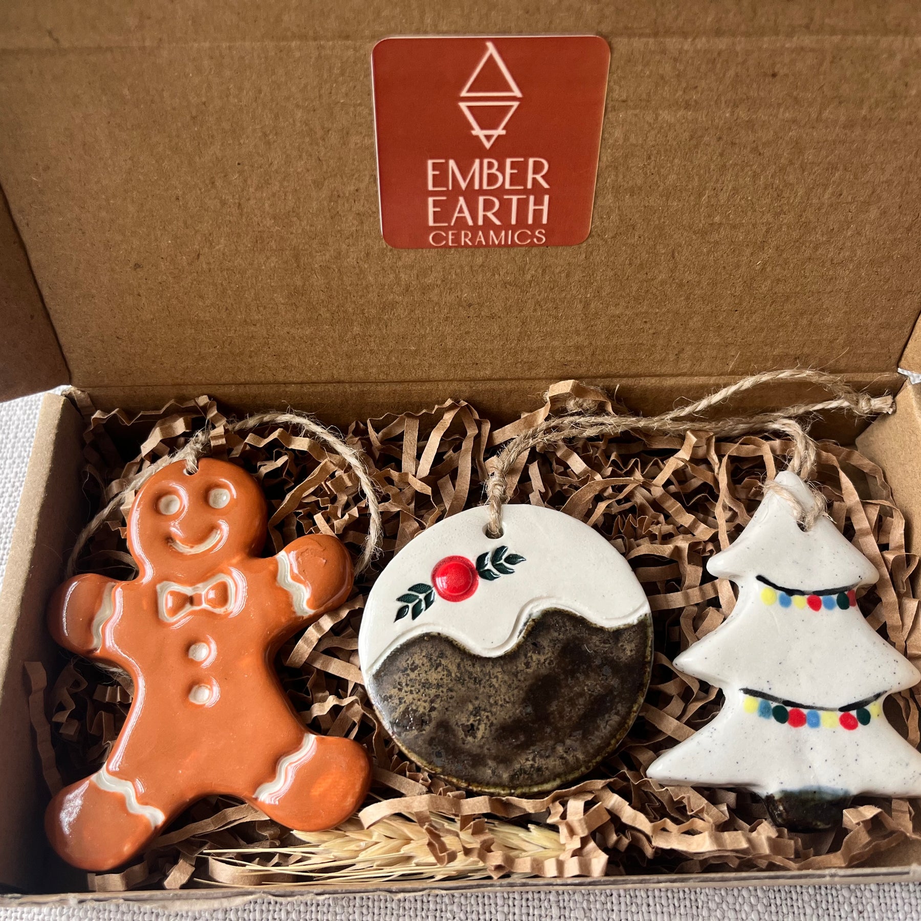 Ceramic Christmas Ornaments (3 Pack)