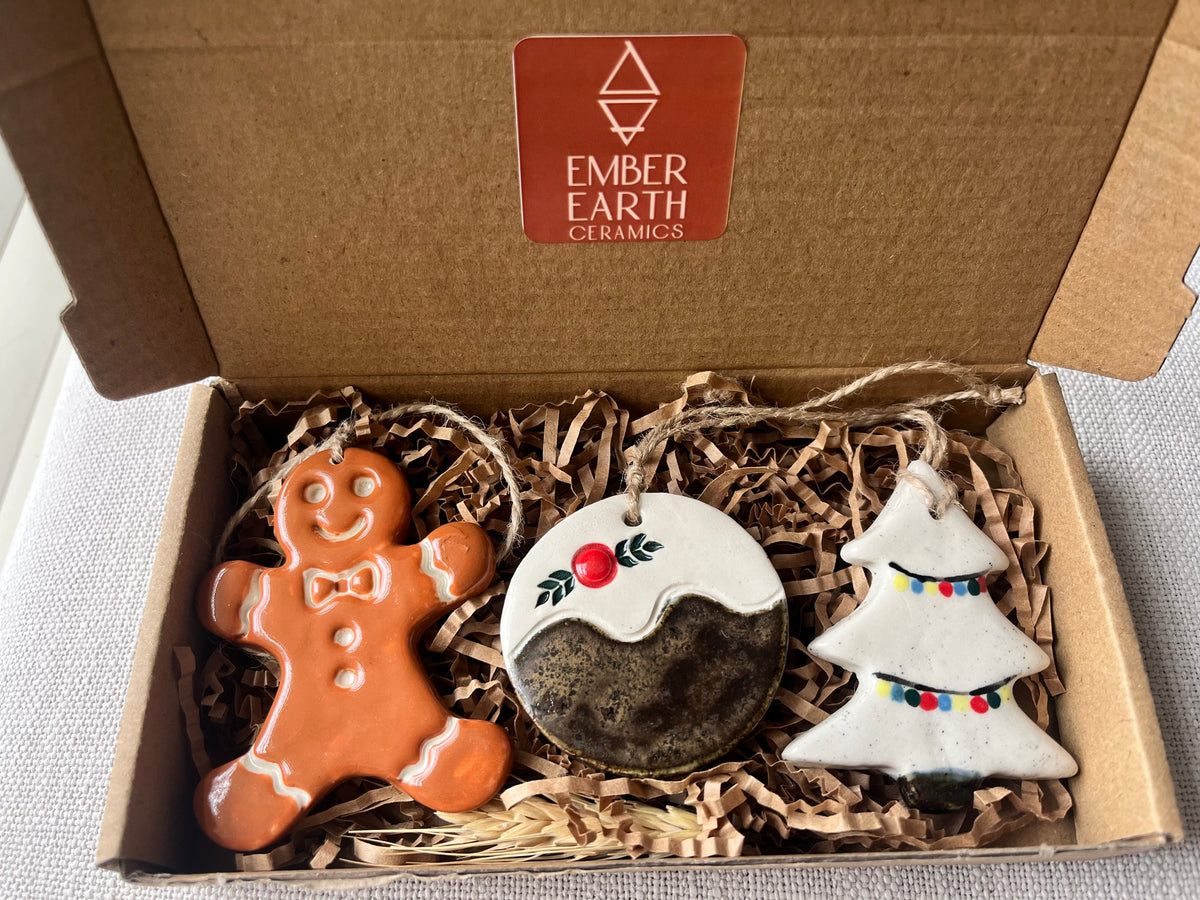 Ceramic Christmas Ornaments (3 Pack)