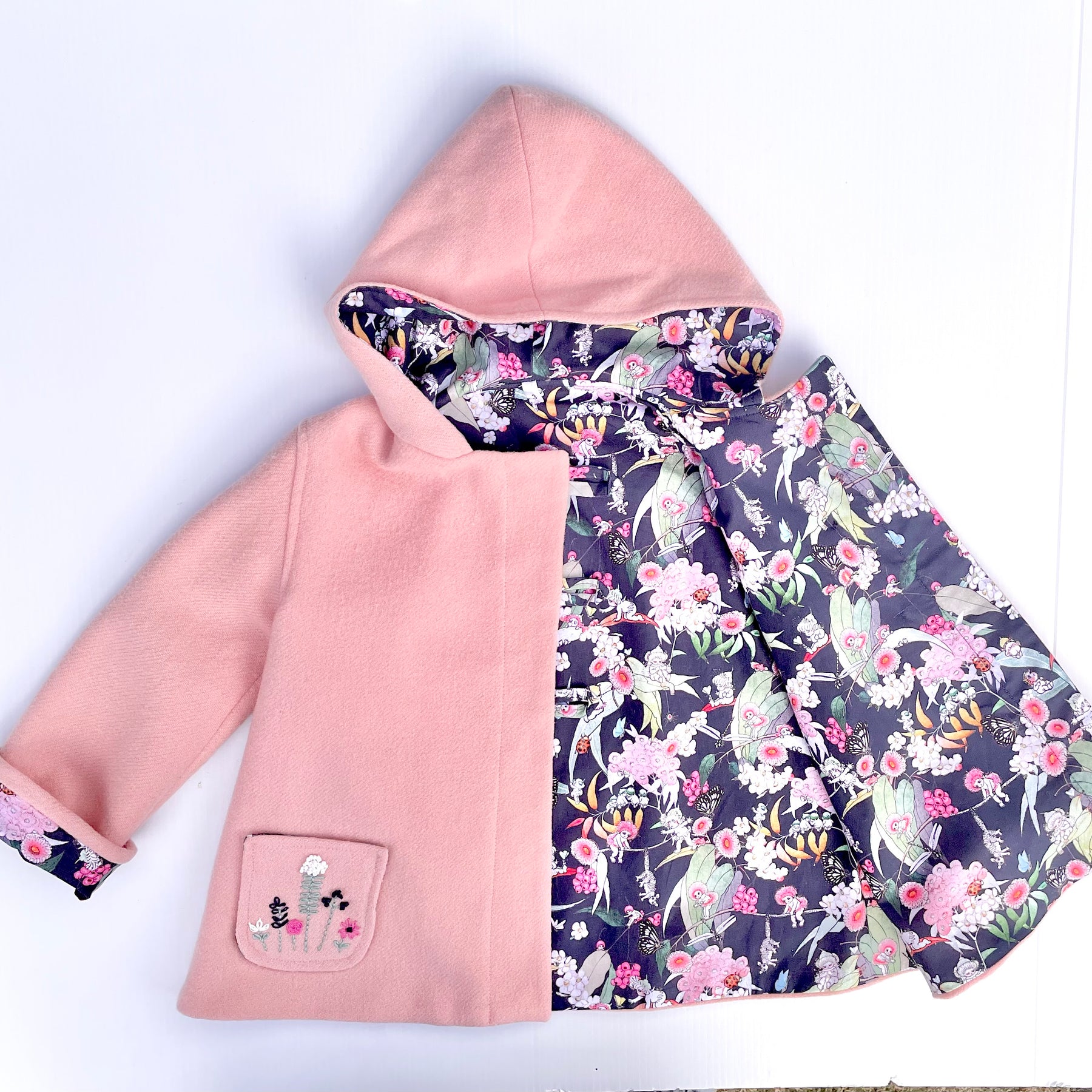 May Gibbs Lined Upcycled Blanket Swing Jacket