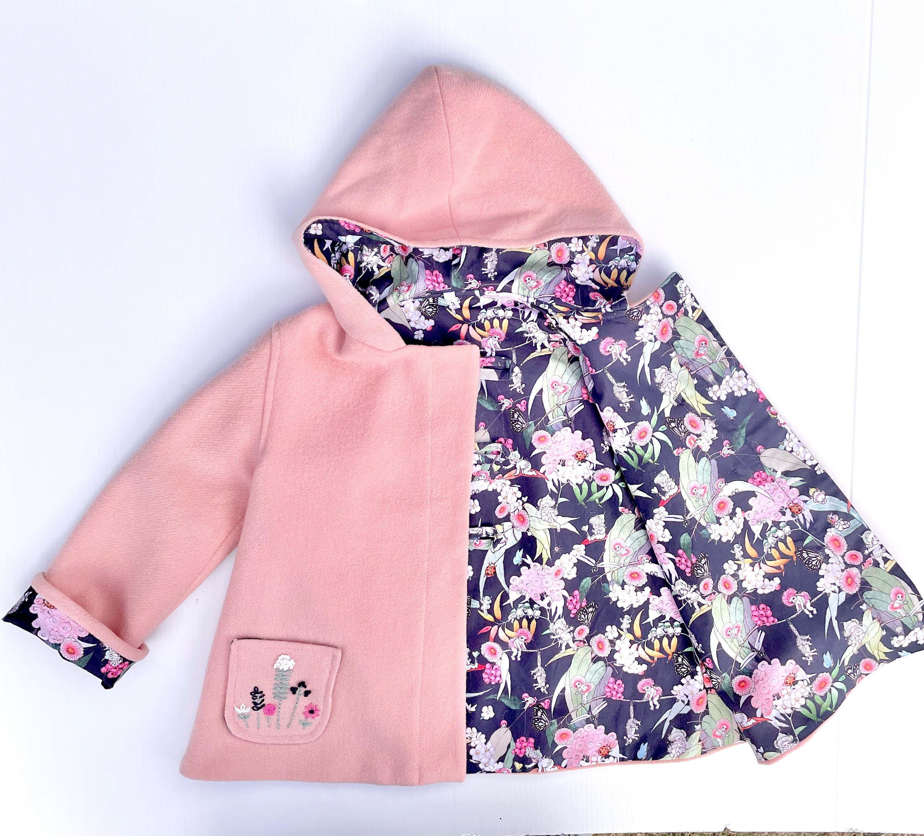 May Gibbs Lined Upcycled Blanket Swing Jacket