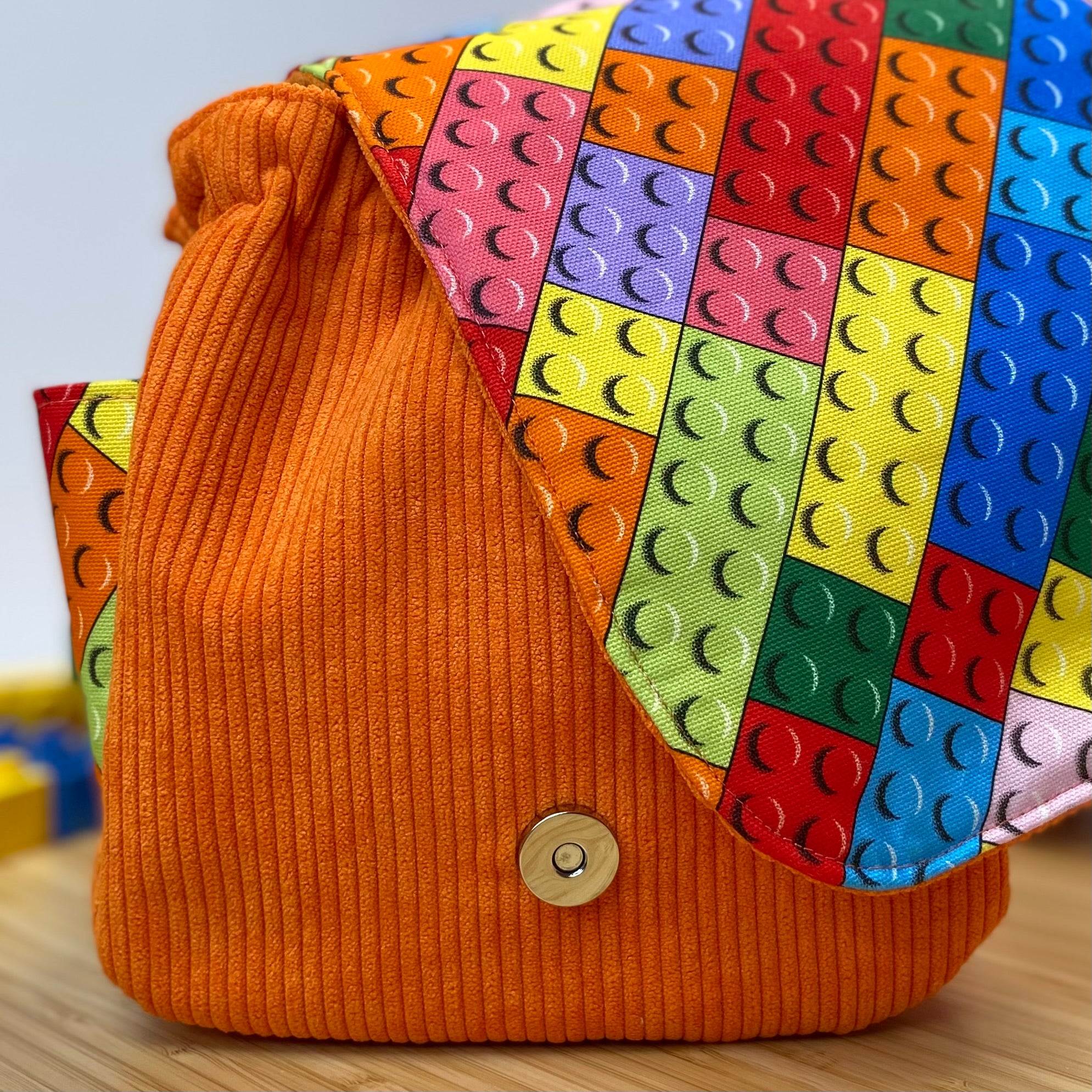 Handmade Toddler Backpack - Blocks