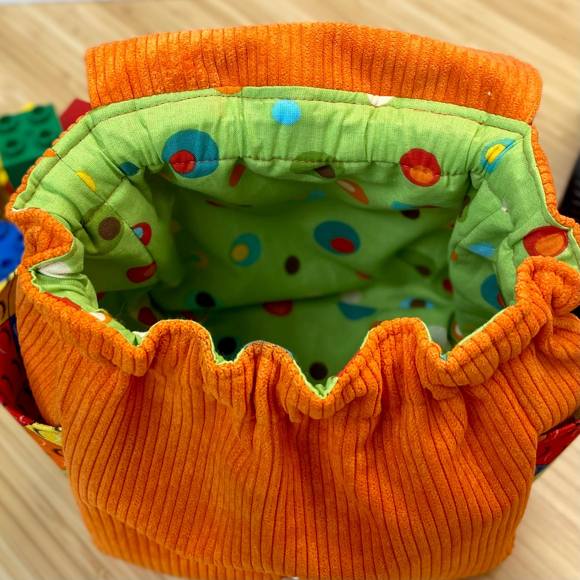 Handmade Toddler Backpack - Blocks