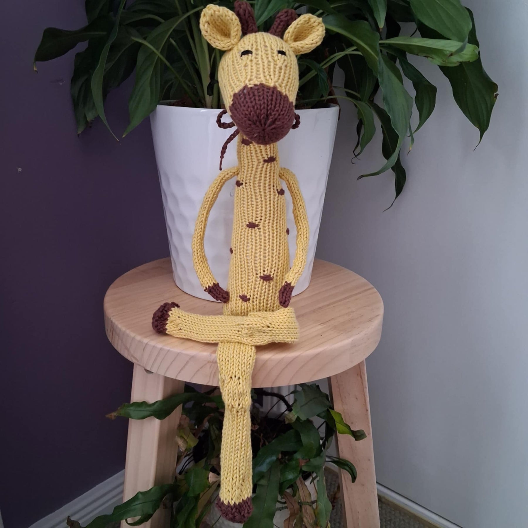 Handmade Knitted Giraffe - 100% Cotton