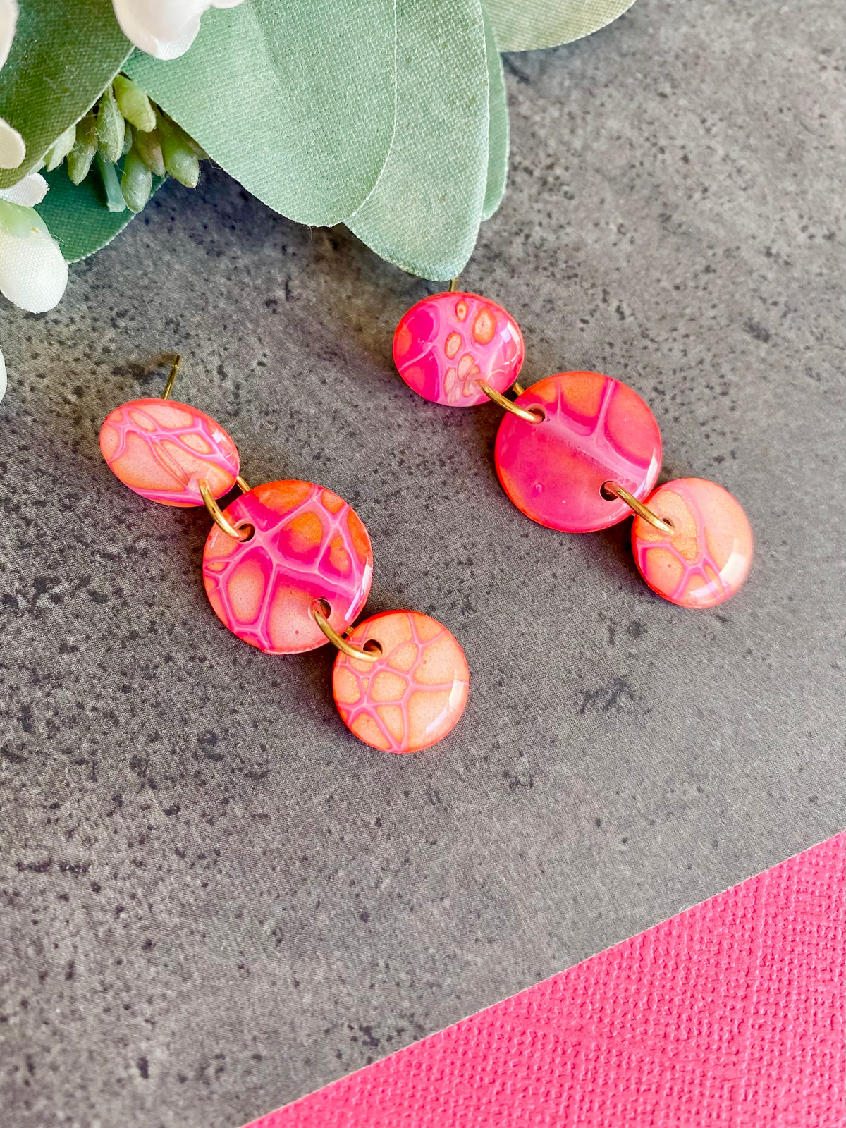 Pretty Pink Artisan Stud Earrings