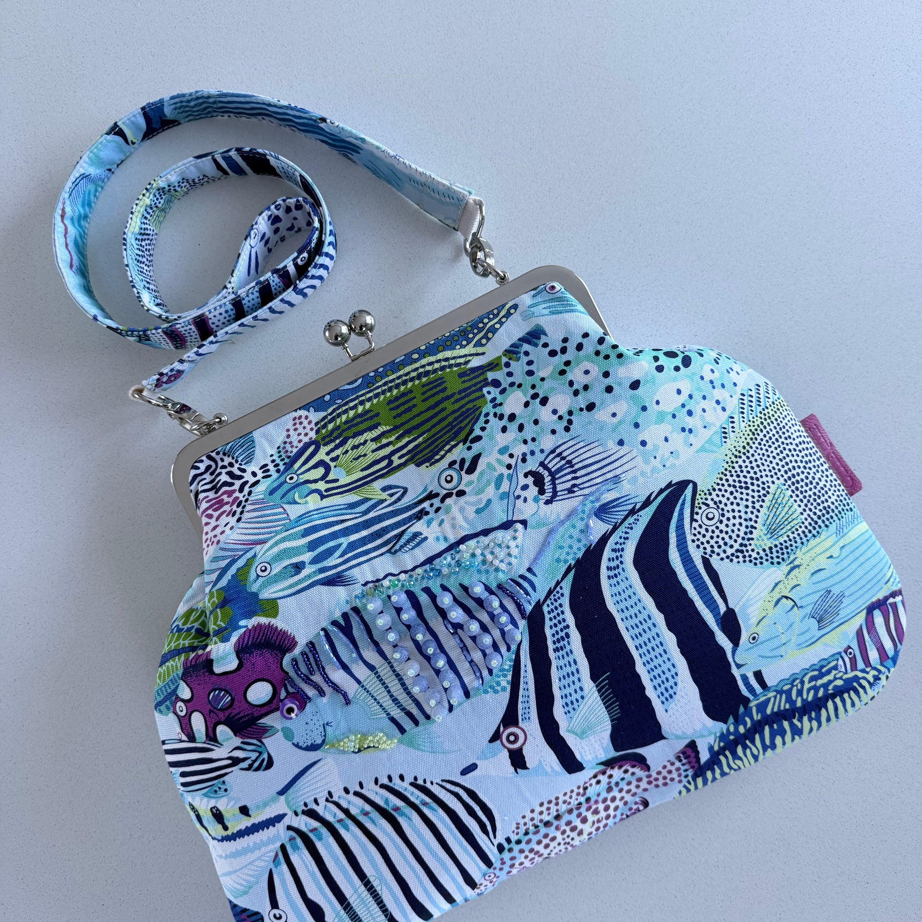 ‘Shoal’ metal frame oversized purse