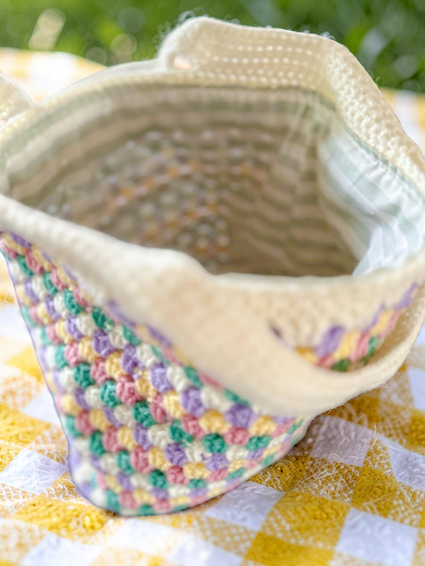 Custom Handmade Fully Lined Crochet Tote Bag, Market Bag Everyday Shoulder Tote, Australian Handmade