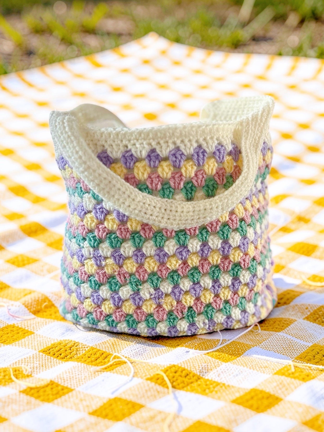 Handmade Lined Crochet Tote Bag | Boho Market Bag | Everyday Shoulder Tote | Australian Handmade