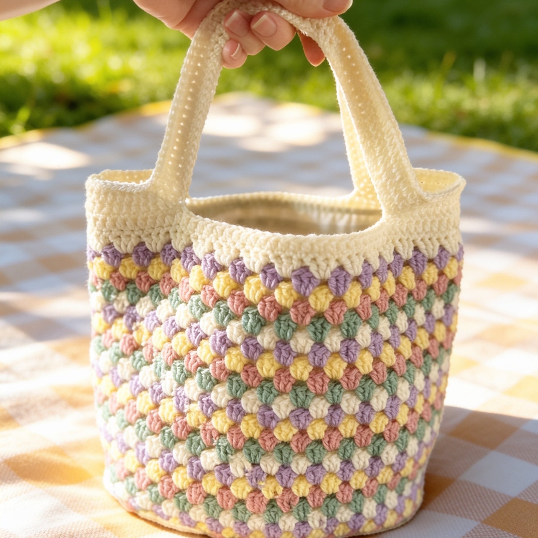 Handmade Lined Crochet Tote Bag | Boho Market Bag | Everyday Shoulder Tote | Australian Handmade