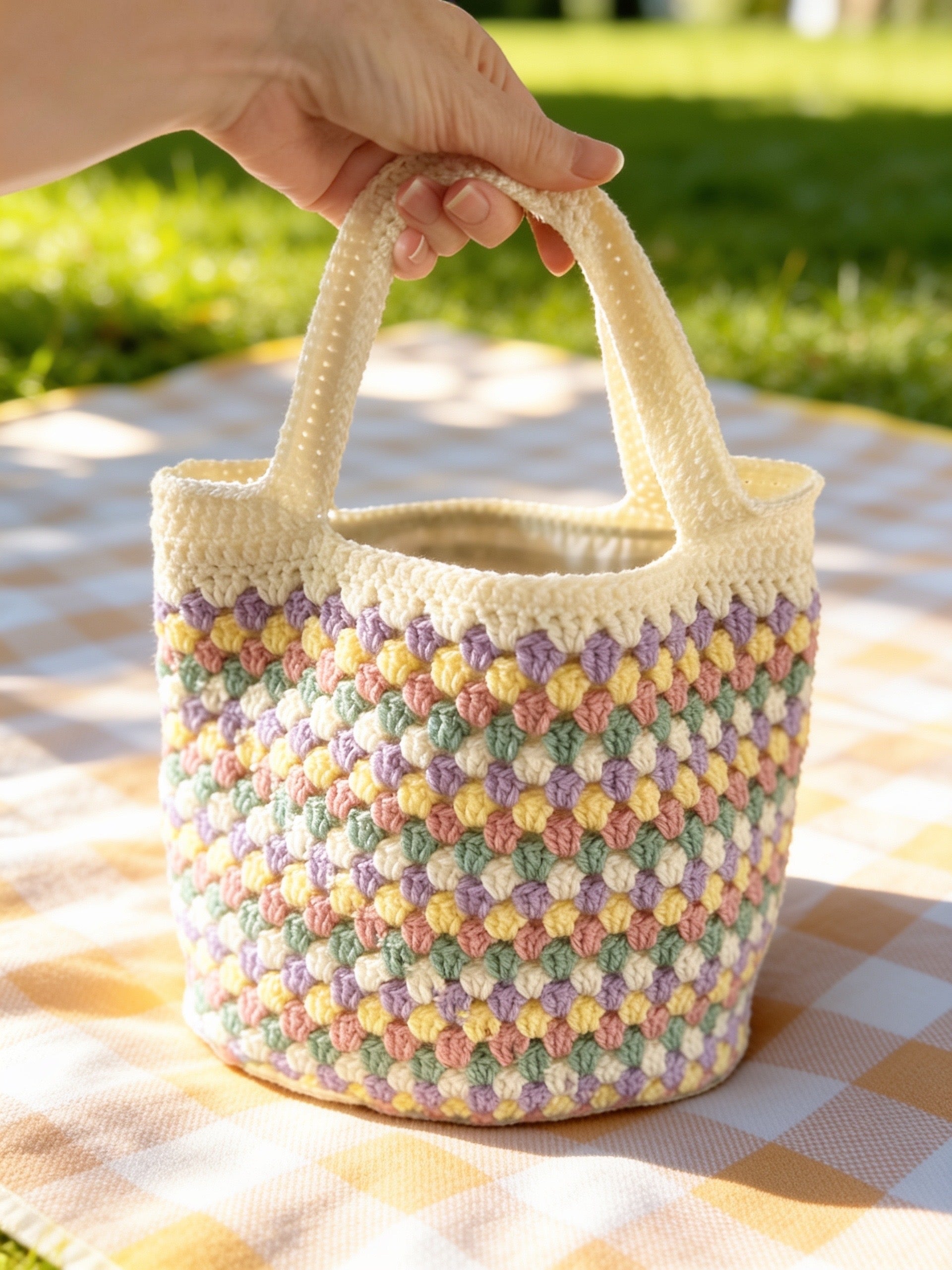 Handmade Lined Crochet Tote Bag | Boho Market Bag | Everyday Shoulder Tote | Australian Handmade