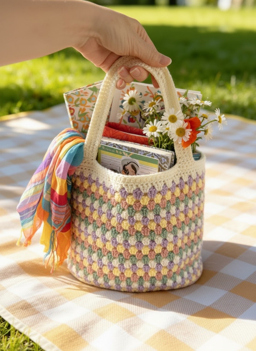 Handmade Lined Crochet Tote Bag | Boho Market Bag | Everyday Shoulder Tote | Australian Handmade
