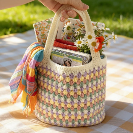 Handmade Fully Lined Crochet Tote Bag | Boho Market Bag | Everyday Shoulder Tote | Australian Handmade