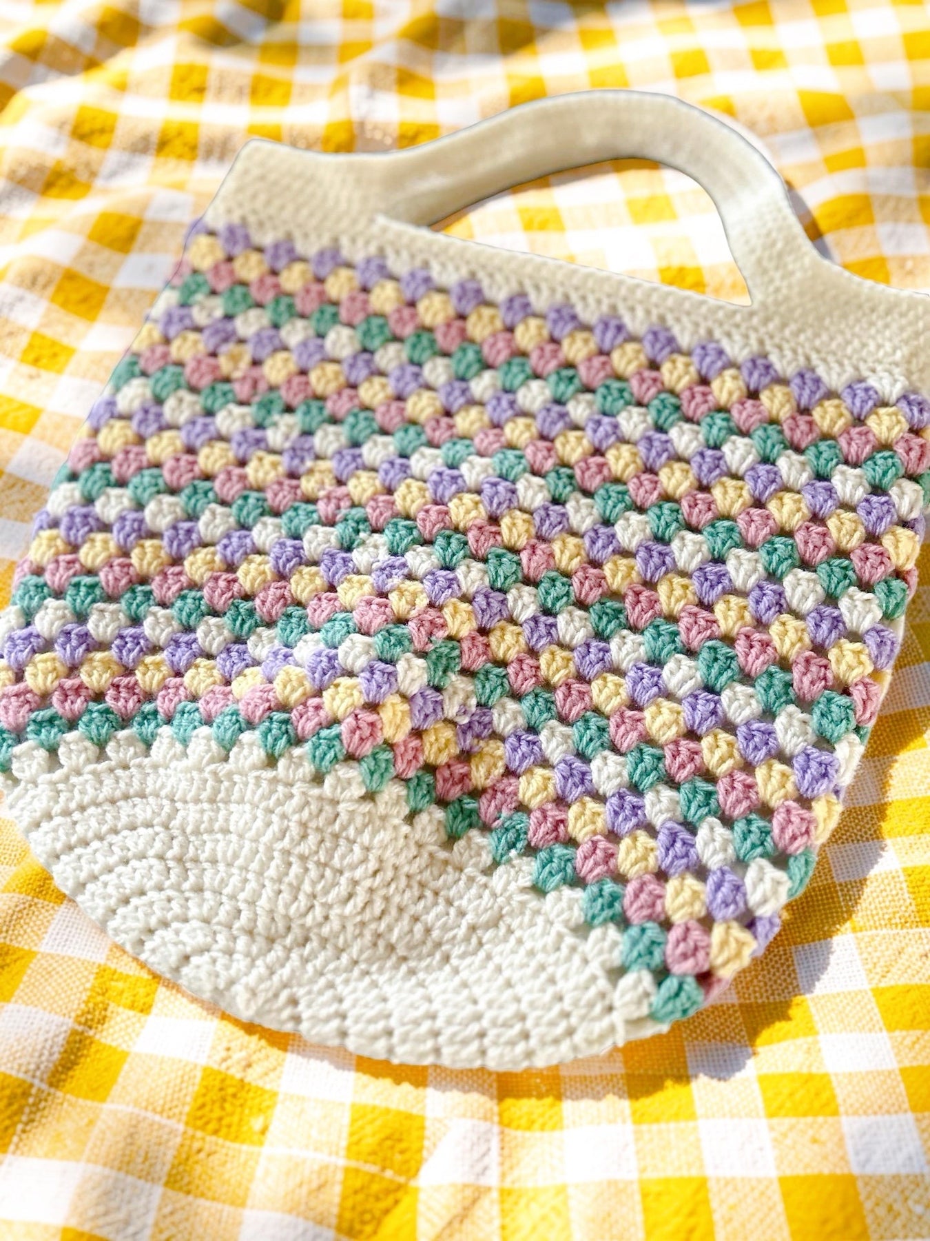 Handmade Lined Crochet Tote Bag | Boho Market Bag | Everyday Shoulder Tote | Australian Handmade