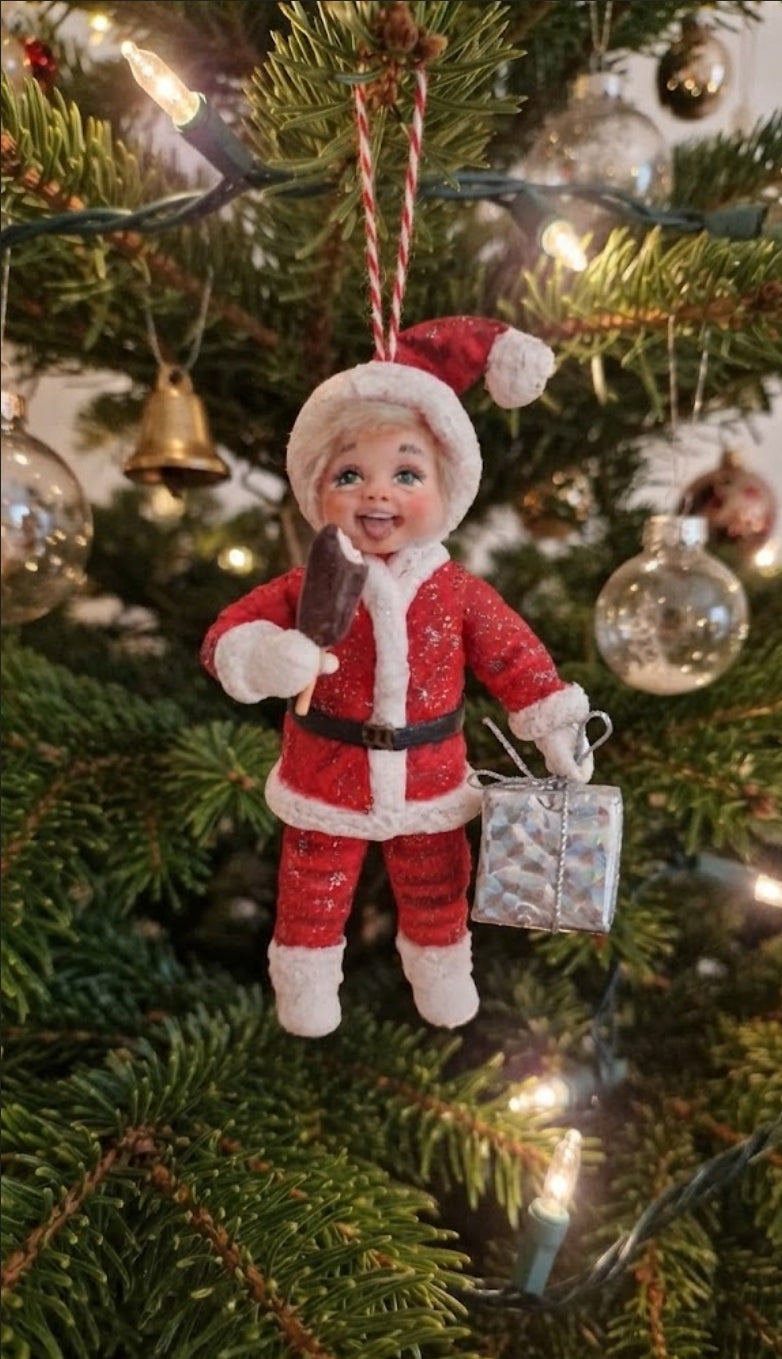 Wish for the New Year: Handmade Cotton Christmas Ornament with Wish Card, One-of-a-Kind Christmas Gift
