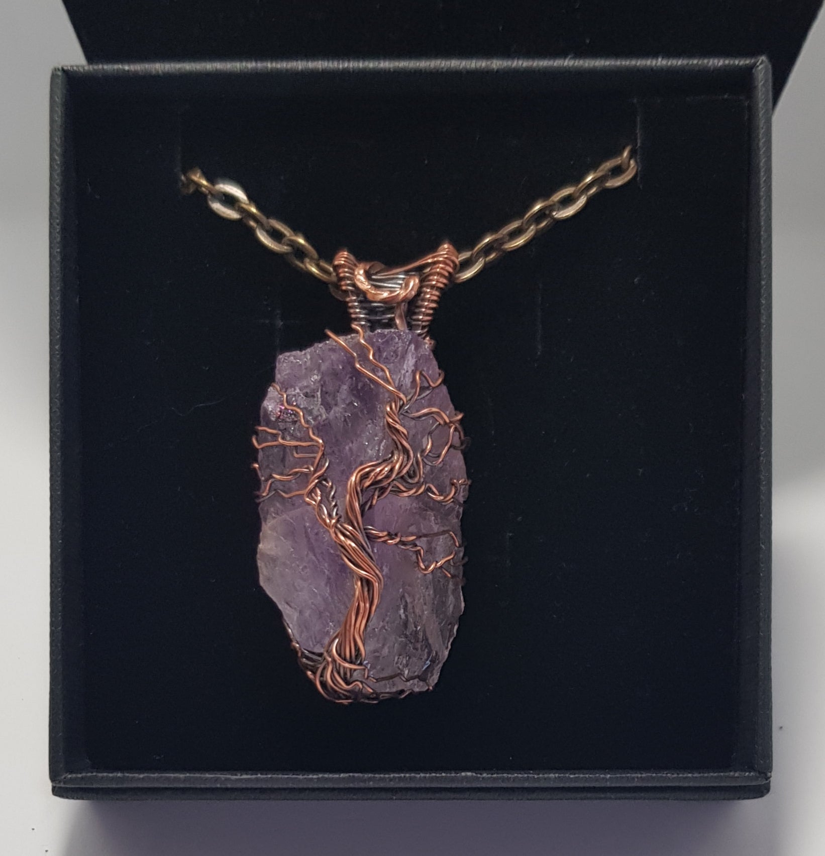 Amethyst stone Pendant with tree of life #698 AM/N