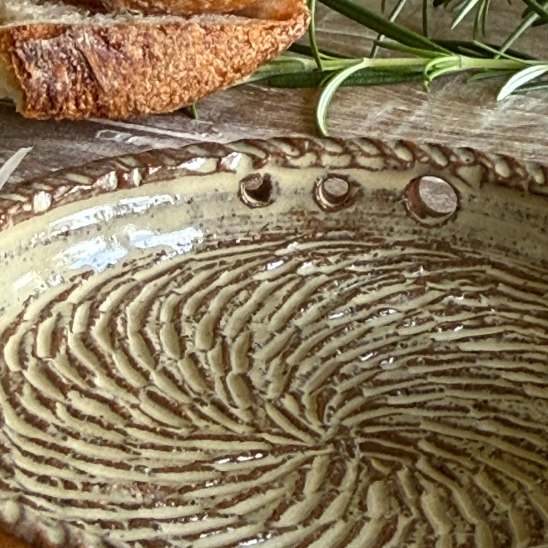 The Gathering Dish | Handmade Ceramic Garlic Grater, Herb & Dipping Dish