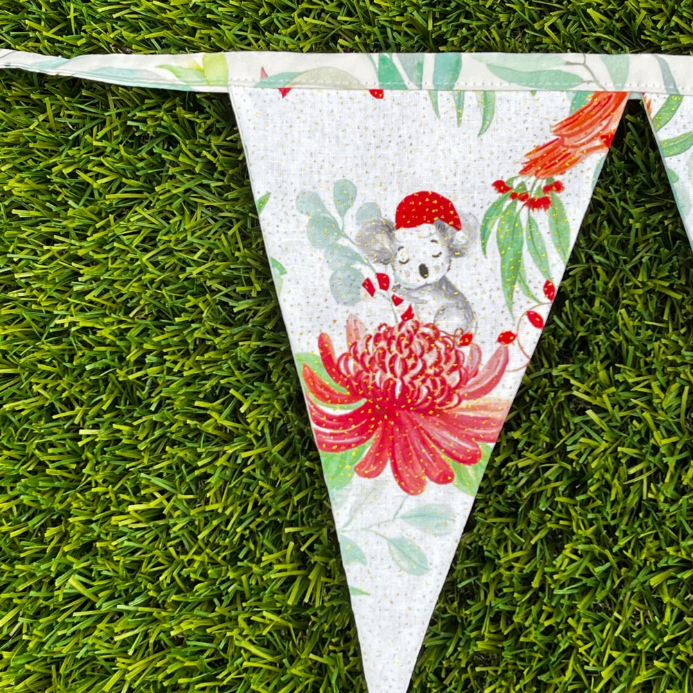 Handmade Australiana Bunting | Christmas | 12 flags | double sided