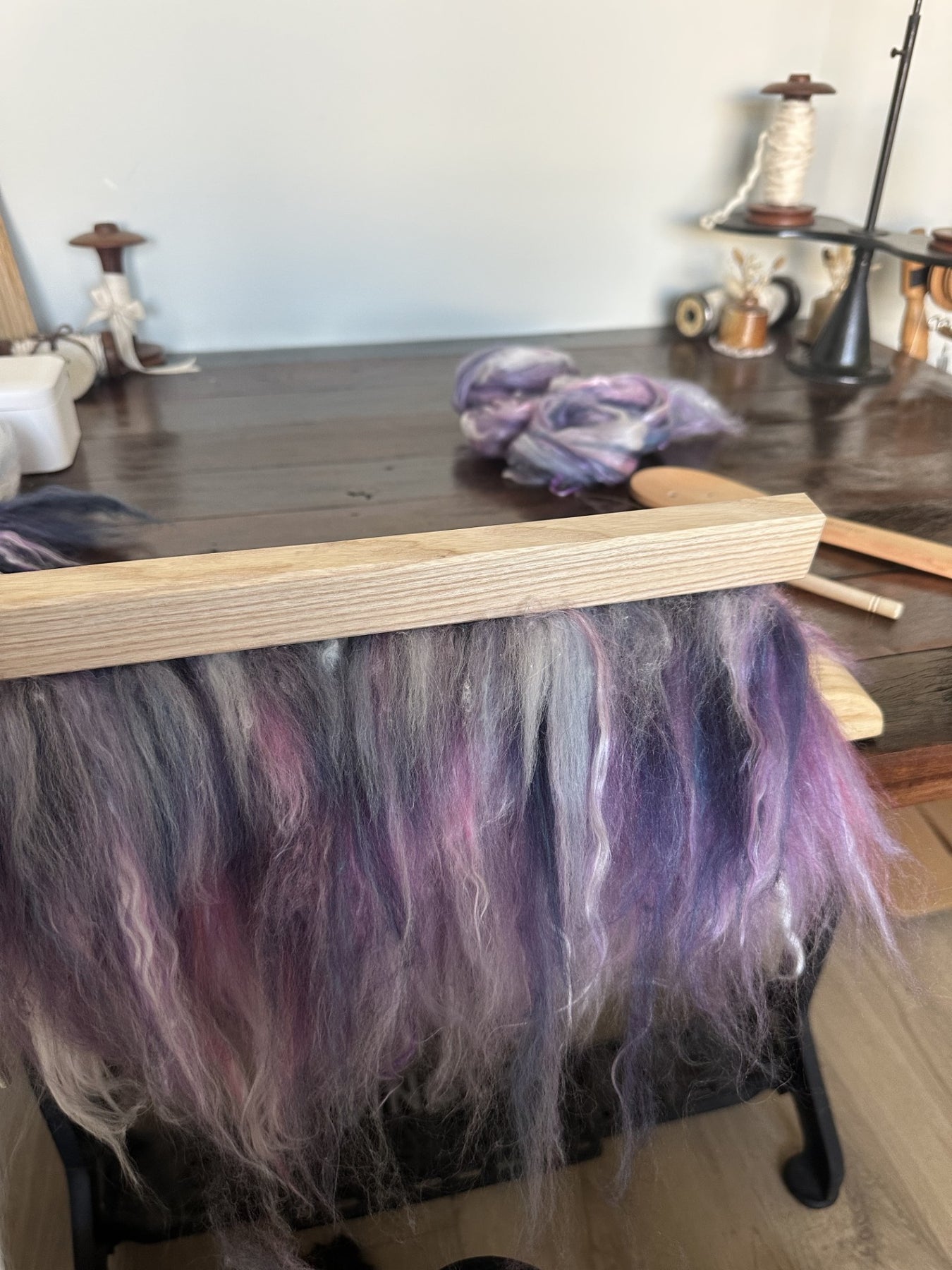 Handspun 'Mixed Berry' Merino & Silk  Crocheted Cowl