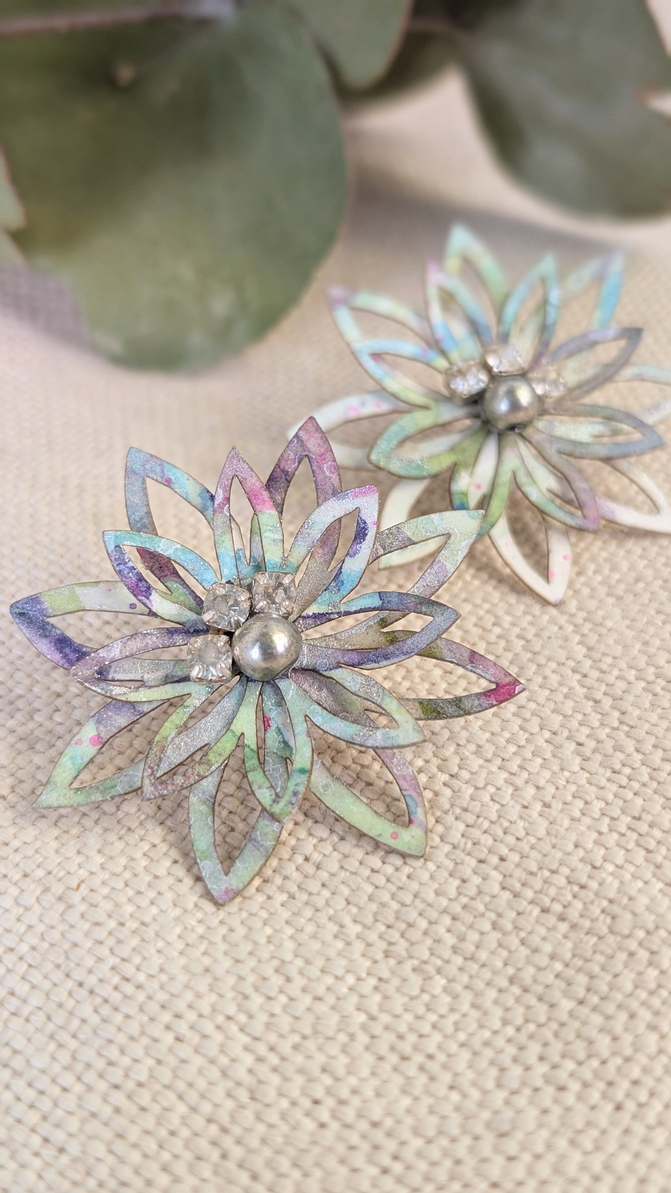 Watercolour Floral Earrings – Lobe or Helix Piercing
